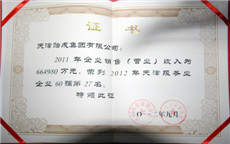 2012年天津服務(wù)業(yè)企業(yè)60強(qiáng)第27名-證書.jpg